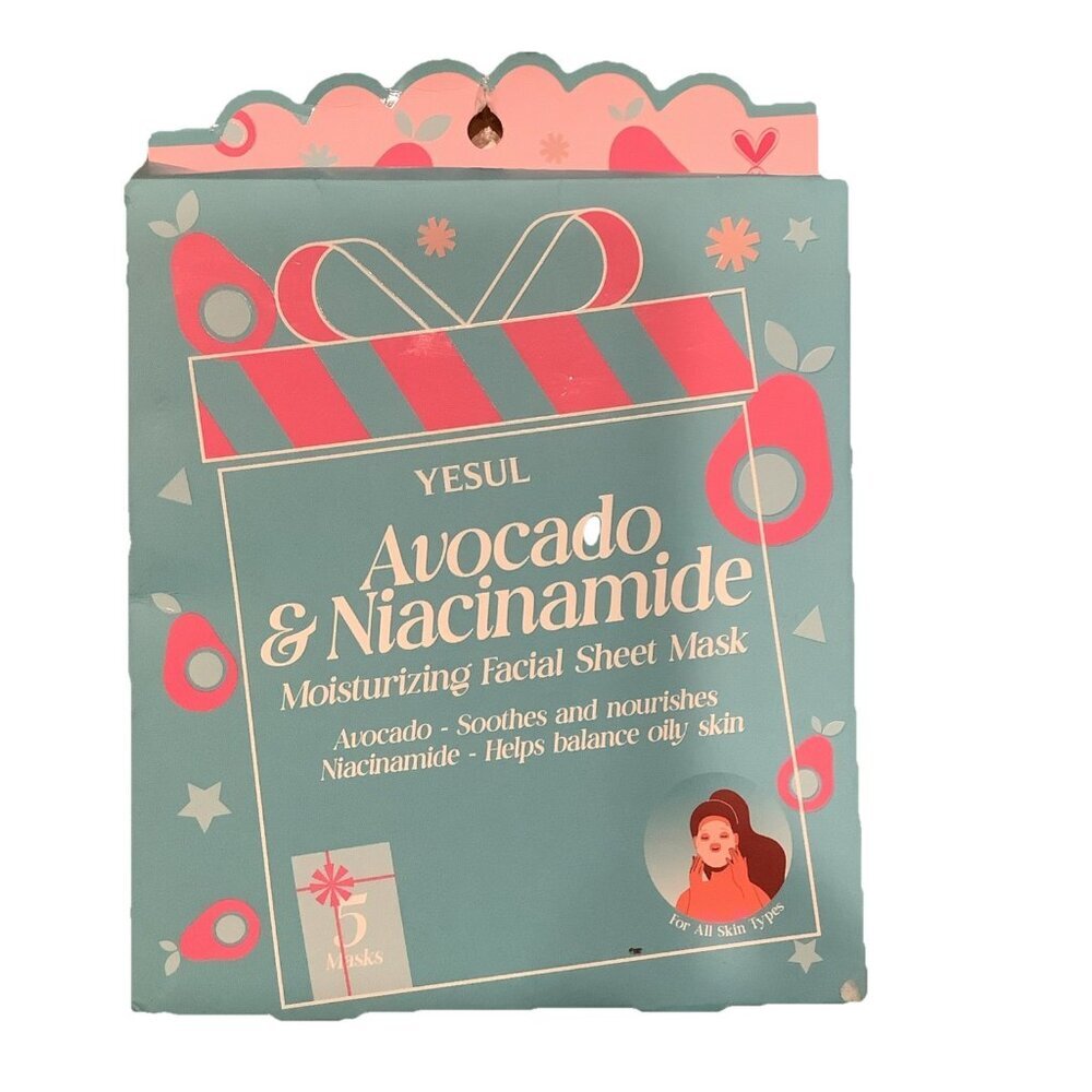 Yesul Avocado & Niacinamide Moisturizing Facial Sheet Mask, New In Box